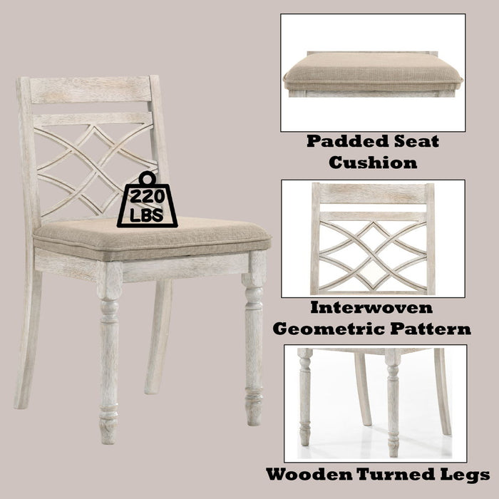 Cillin - Side Chair Set of 2) - Fabric, Walnut & Antique White