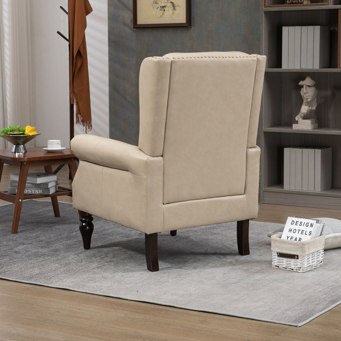 Modern Accent Armchair With Sturdy Wood Legs