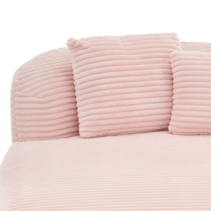 Modern Chaise Lounge Sofa Boneless Couch With Supportive Pillows