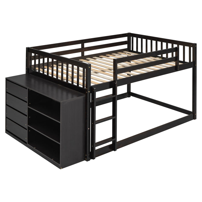 Bunk Bed With 4 Drawers And 3 Shelves
