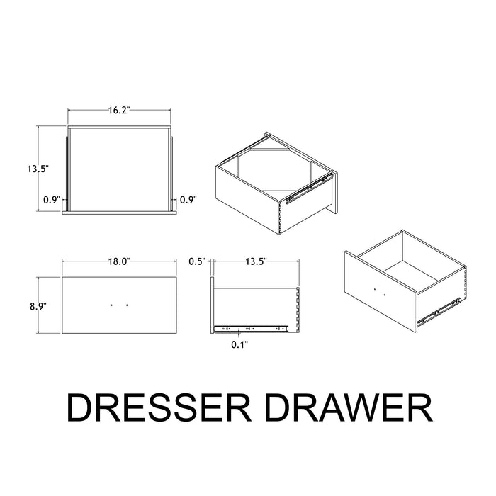 Augusta - Dresser, 7 Spacious Drawers, Block Feet - Beige Brown