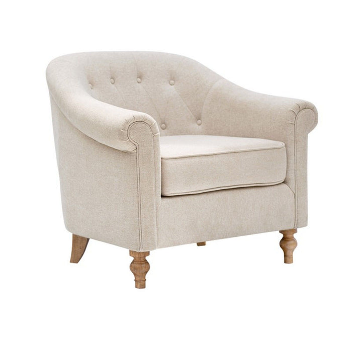 Fayette - Tufted Accent Arm Chair - Cream