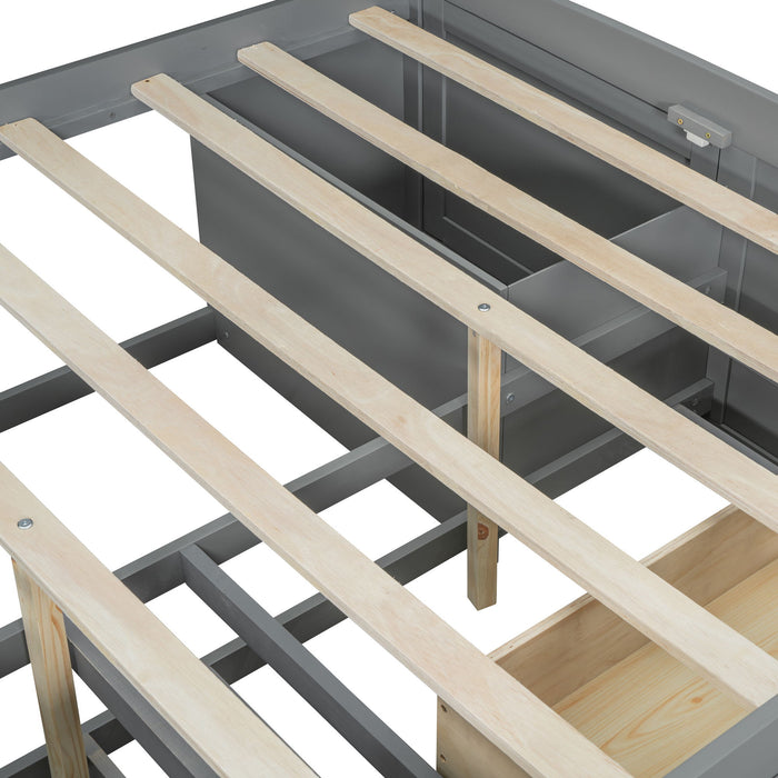 Daybed With 2 Bedside Cabinets, Upper Shelves And 4 Drawers