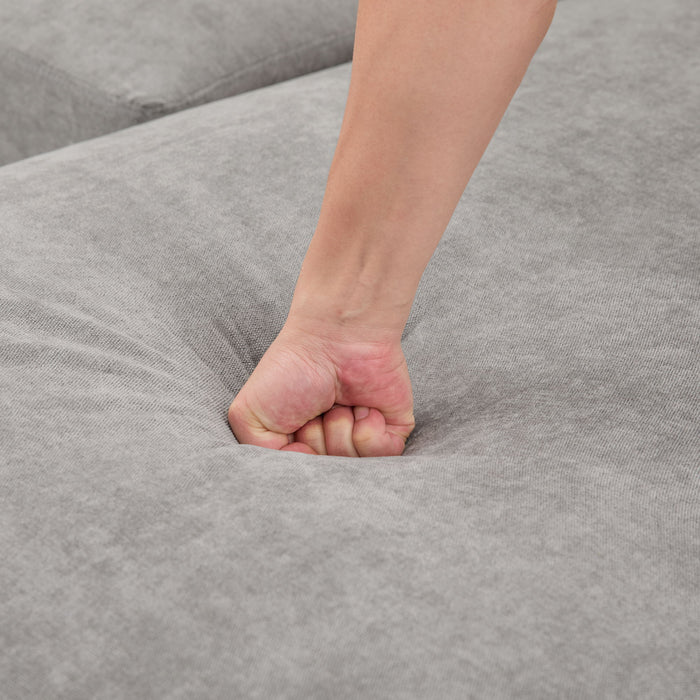 U-Shaped Sectional Sofa 103.5" Black Chenille Fabric Couch With Dual Chaise Lounges, Storage Pockets, Armrest Pillows