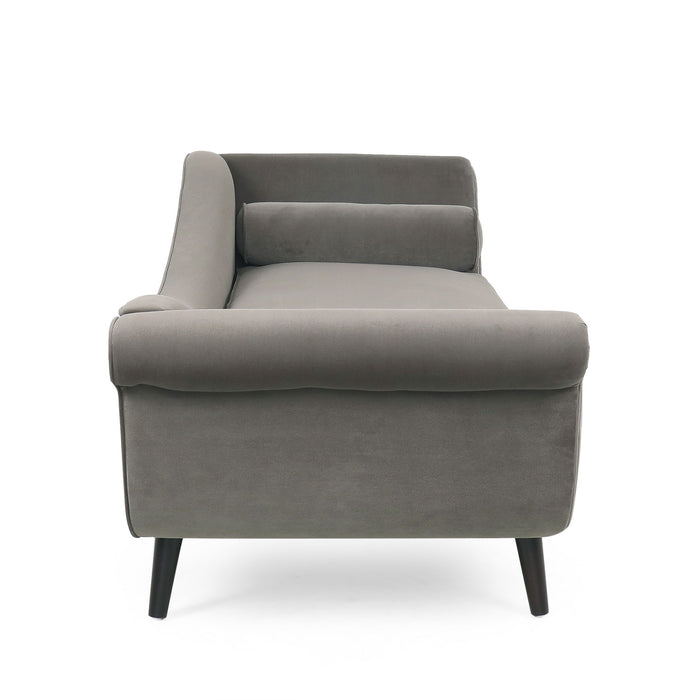 Auroral - Upholstered Chaise Lounge With Scrolled Arms And Tapered Legs