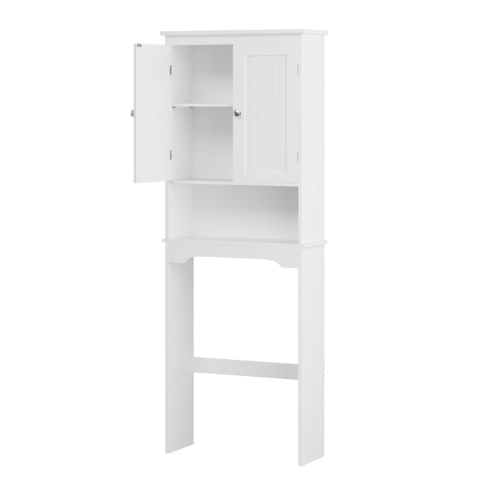 Over The Toilet Storage Cabinet, Bathroom Space Saver With Adjustable Shelf - White