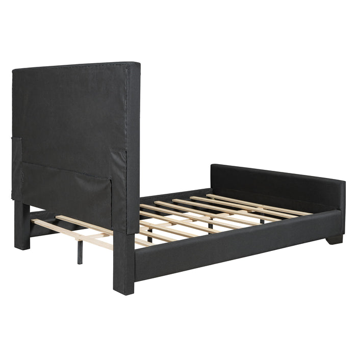 Upholstered Bed With Slats Support, No Box Spring Needed