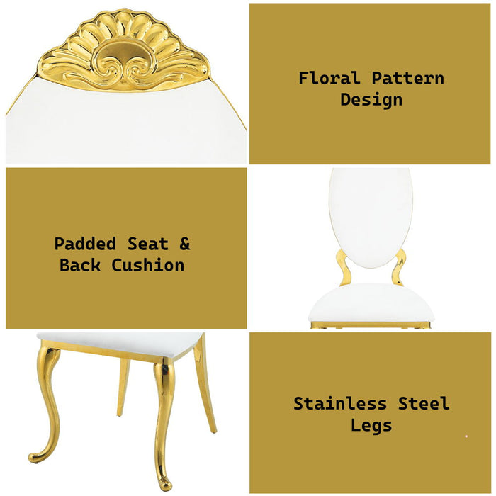 Fallon - Side Chair Set of 2) - White Velvet & Mirrored Gold