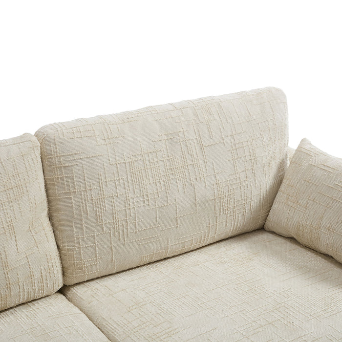 Chenille 2 Seater Sofa With LED Light, USB Charging Port, And Storage Bag