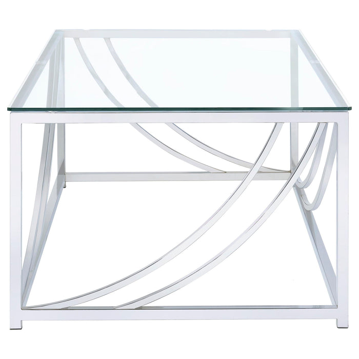 Lille 2-piece Glass Top Coffee And End Table Set Chrome