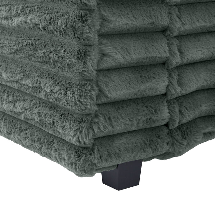 Plush Oversized Double Chaise Lounge Sofa Bed With USB Ports And Cup Holders