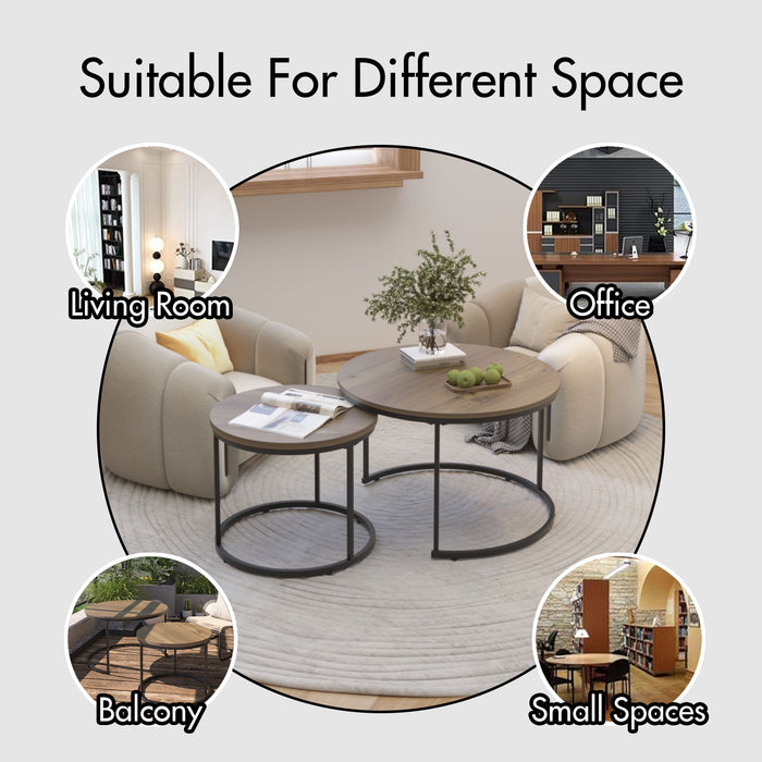 Round Nesting Coffee Table (Set of 2)
