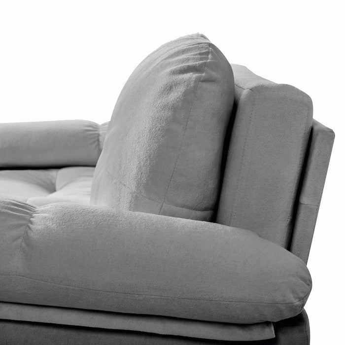 Modern Convertible Sleeper Sofa Bed With Pull-Out Queen Design, Side Storage & Thick Cushions