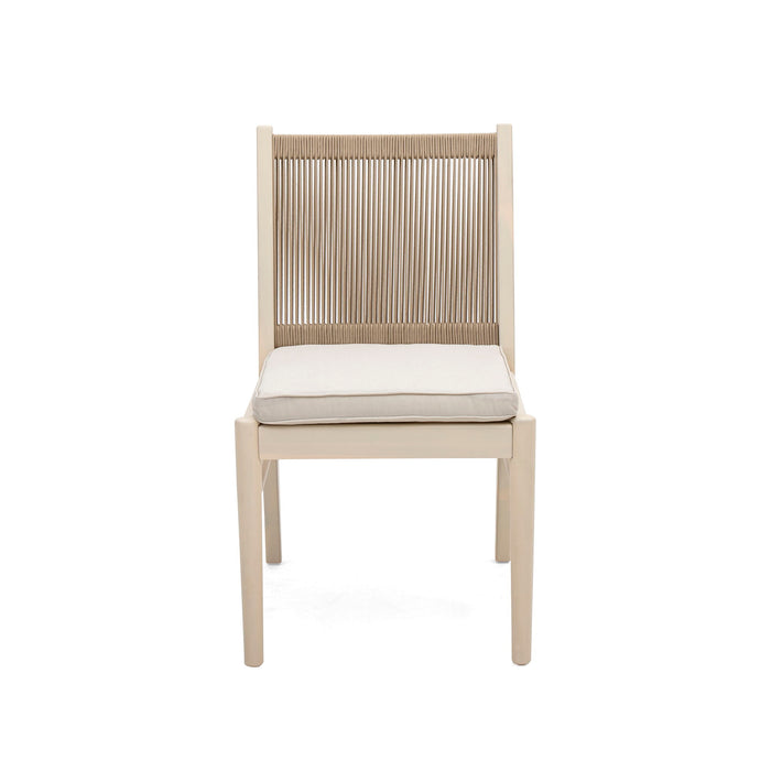 Cordoba - Dining Chair (Set of 2) With Acacia Wood Frame And Water Repellent Fabric - Beige / Yellow