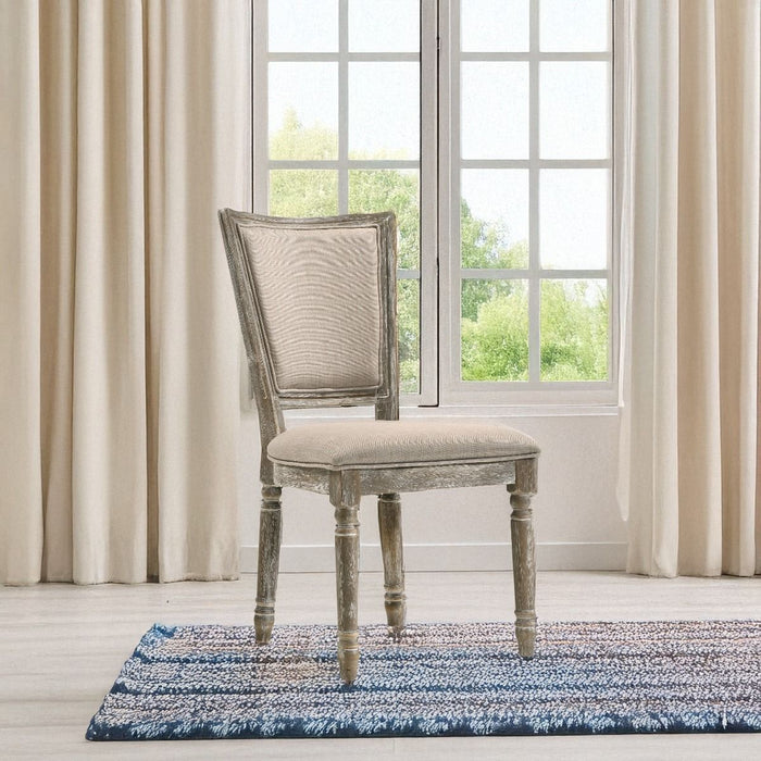 Gabrian - Fabric Side Chair (Set of 2) - Two-Tone Beige & Reclaimed Gray