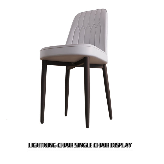 Modern Dining Chair With Cushions And Metal Legs