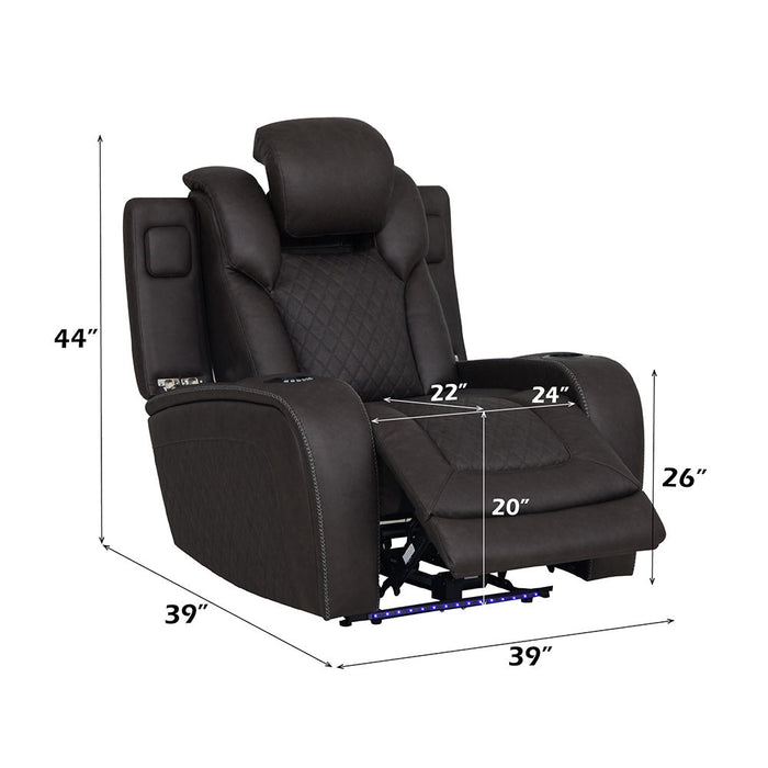 Wendell - Power Motion Recliner With Storage, USB & LED - Dark Gray