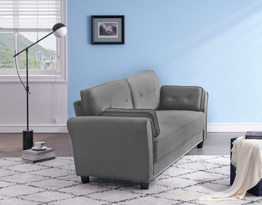 Sofa Armrest With Two Pillows - Dark Gray