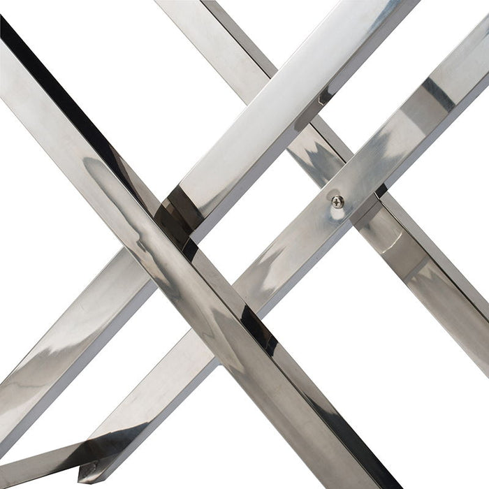 Cabinet - Silver - Faux Leather