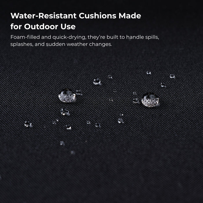 4 Piece Patio Furniture Set With Acacia Wood Table Top And Cushions