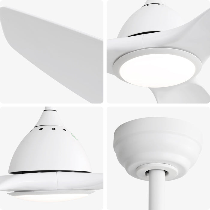 Bredoom Ceiling Fan With Remote Control And LED Light, Blades, Reversible DC Motor For Indoor / Outdoor Use