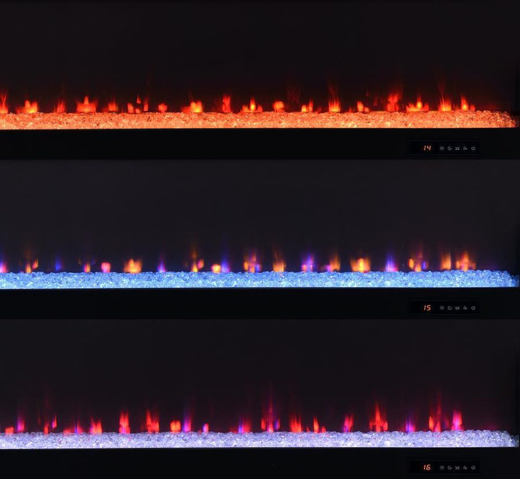 Carey - 79" TV Stand Fireplace Media Console - Dark Pine