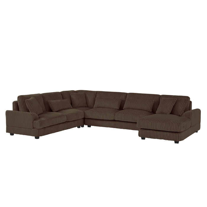 Oversized Sectional Sofa U - Shaped Sofa Couch Modern Sofa Upholstered In Soft Corduroy With A Chaise Lounge For Living Room