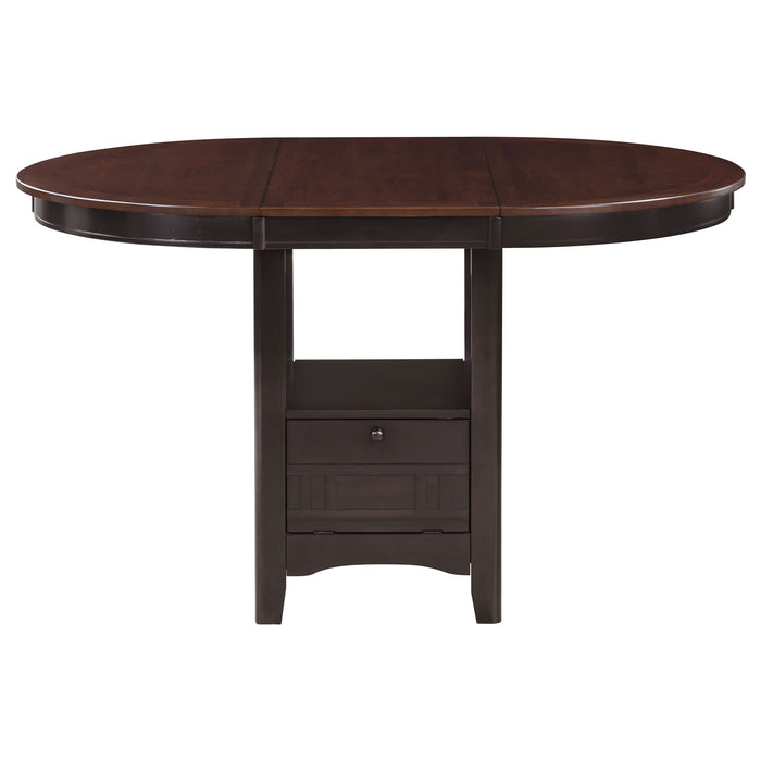 Lavon Oval 60-inch Counter Height Extension Dining Table Chestnut