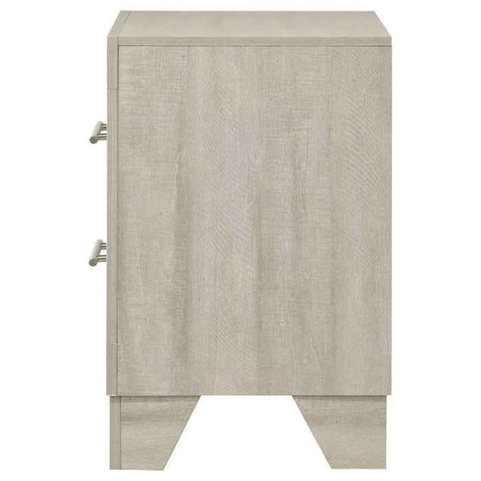 Trenton - 2-Drawer Nightstand Bedside Table - Rustic Cream