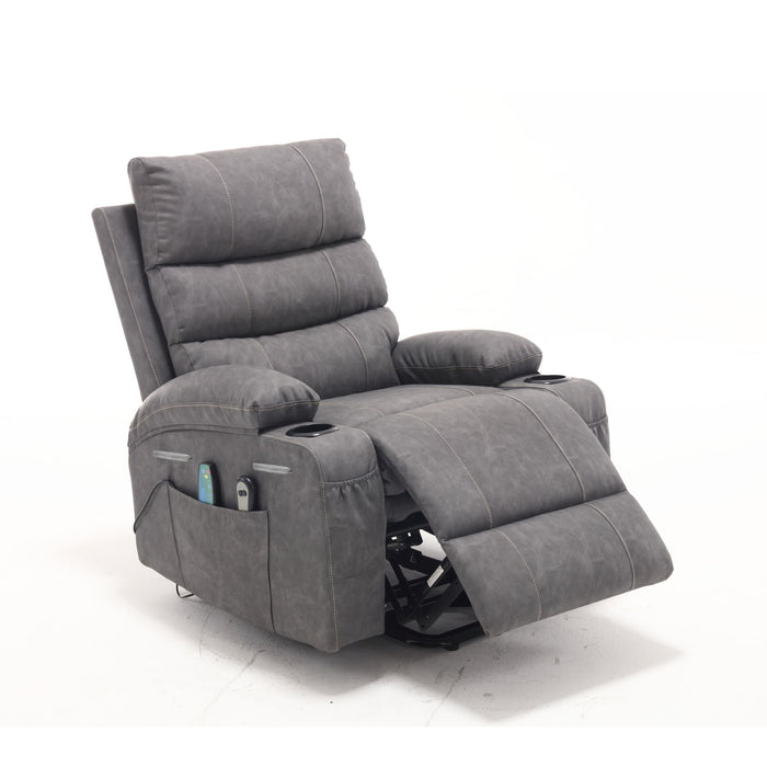 Large Size Electric Power Lift Recliner Chair Sofa With 8 Point Vibration Massage And Lumbar Heat