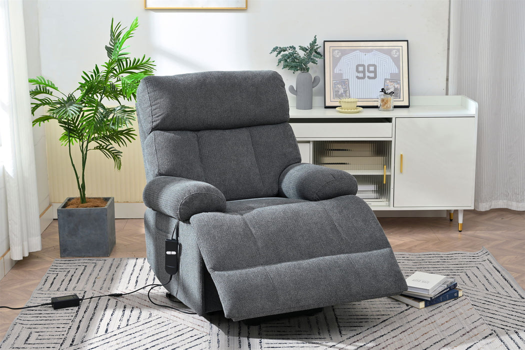 Oversized Power Lift Recliner Chai With Remote Control, Side Pocket, Spacious Seat