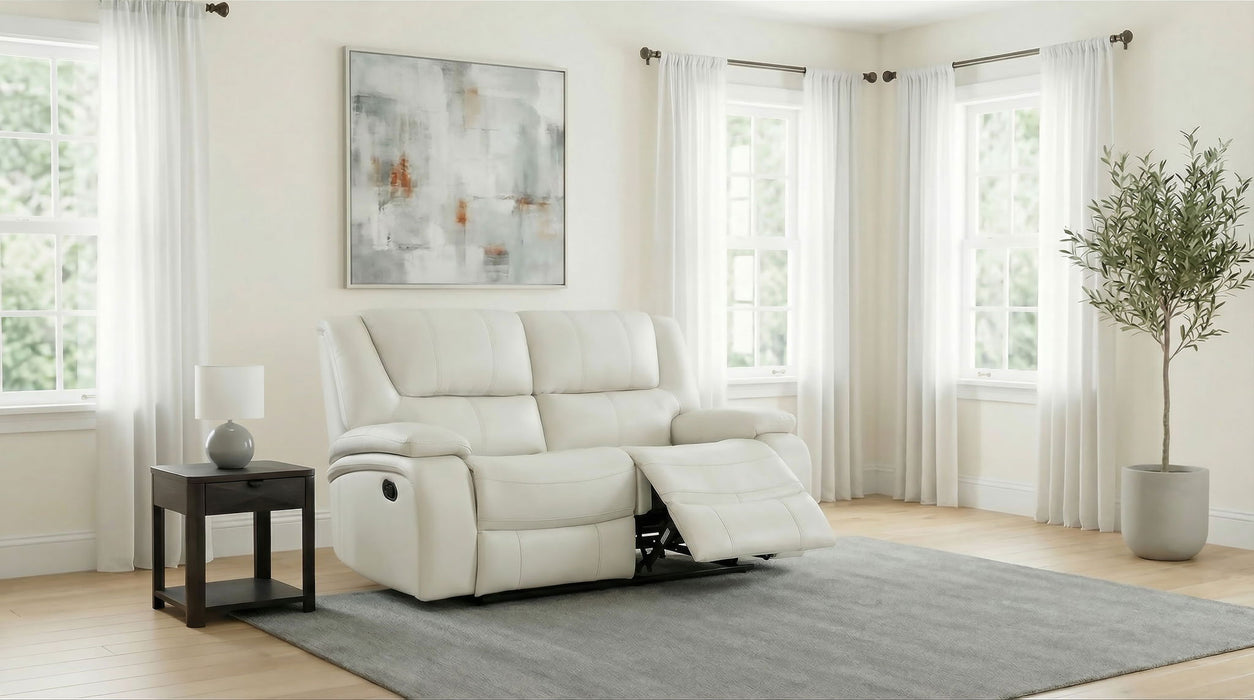 Camila Upholstered Motion Reclining Loveseat White