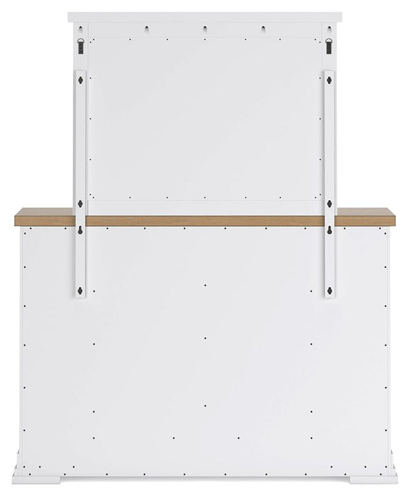 Ashbryn - Dresser And Mirror - White / Natural