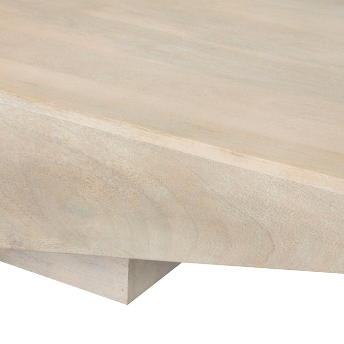 Modern White Washed Solid Wood Coffee Table