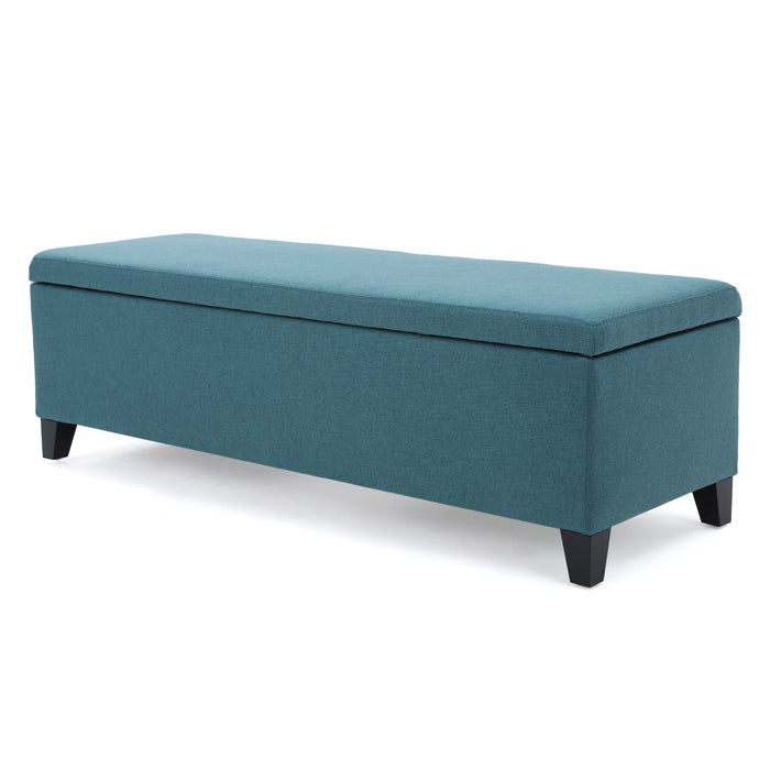 Contemporary Storage Ottoman Bench With Polyester Upholstery