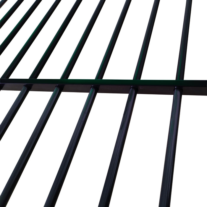 Triple Bunk Bed, Full Size With Sturdy Metal Frame And Safe Stairs - Black