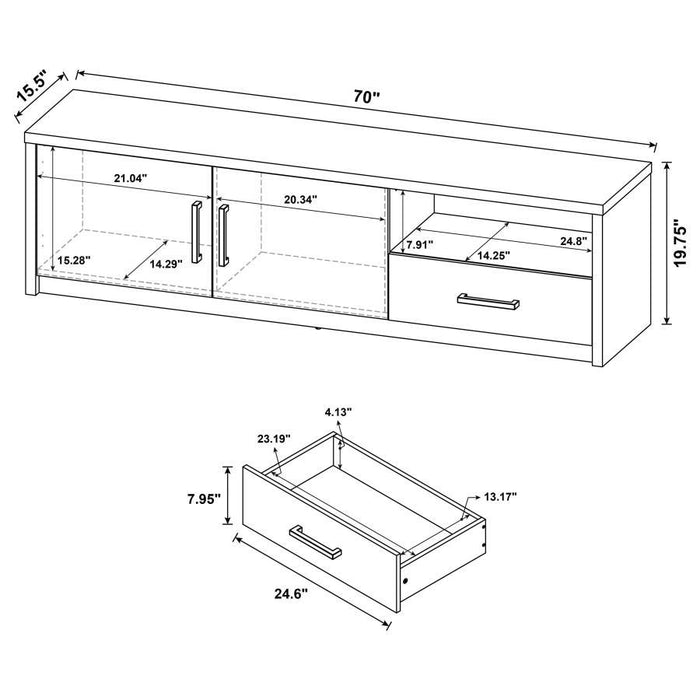Murray - 70" 2-Door TV Stand Media Console - Black