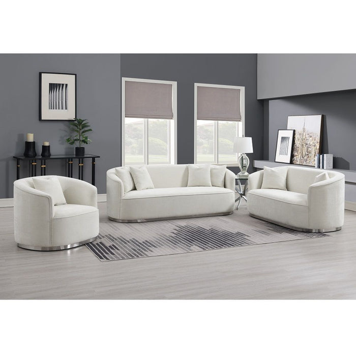 Odette - Loveseat With 2 Pillows - Beige Chenille