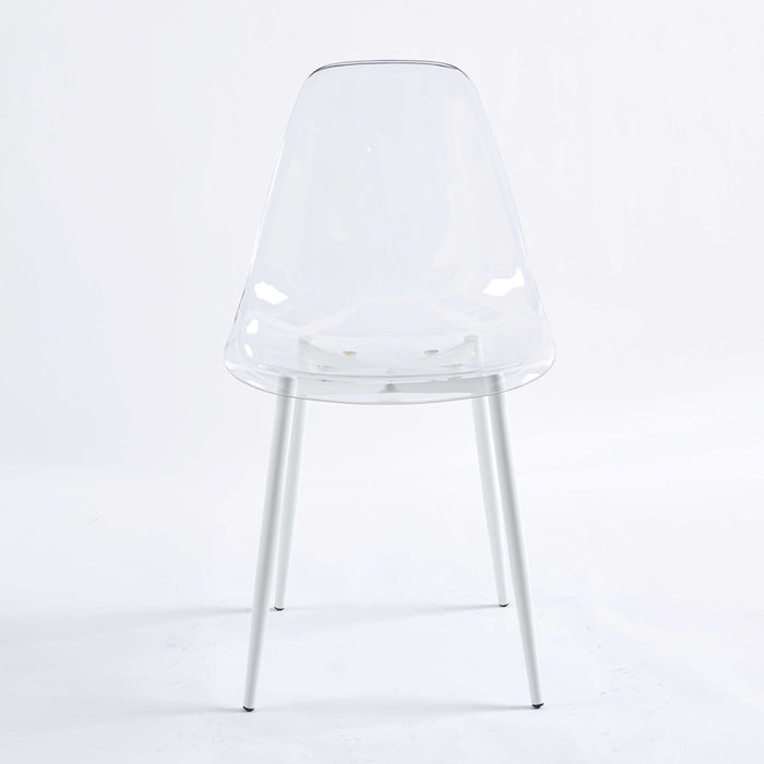Transparent Plastic Seat Dining Chair (Set of 4)