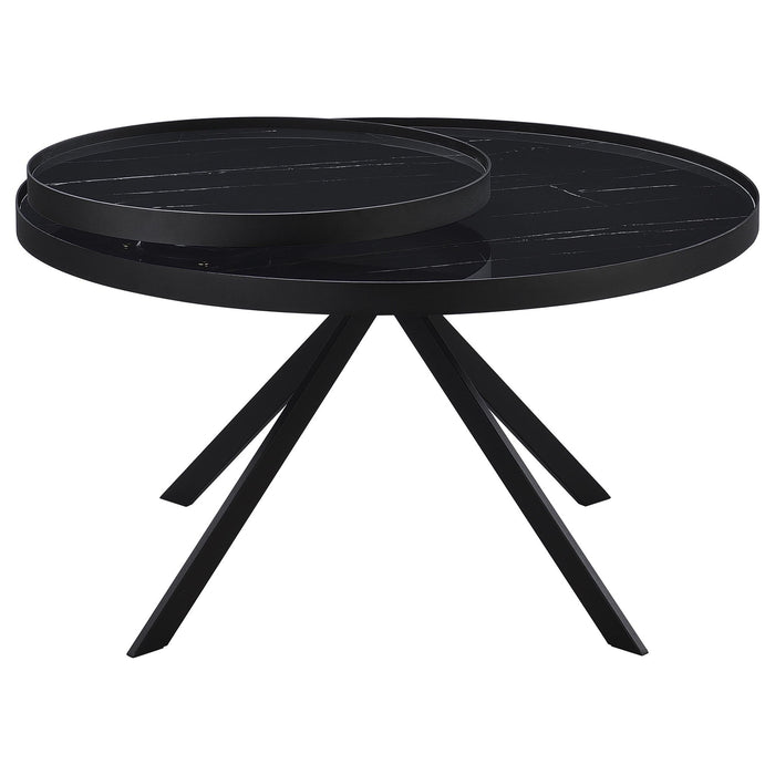 Shayne - Round Top Coffee Table With 2 Tier Design