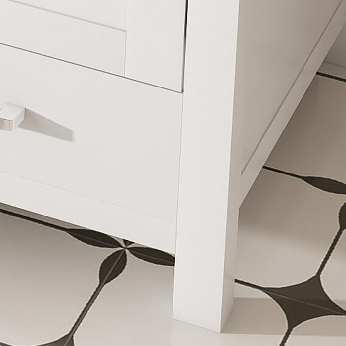 43" Bathroom Vanity, Multi Functional Cabinet, Doors And Drawer - White