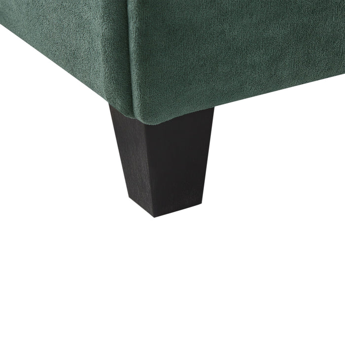 Upholstered L Shaped Sectional Sofa With Storage, Movable Ottoman, And 6 Throw Pillows