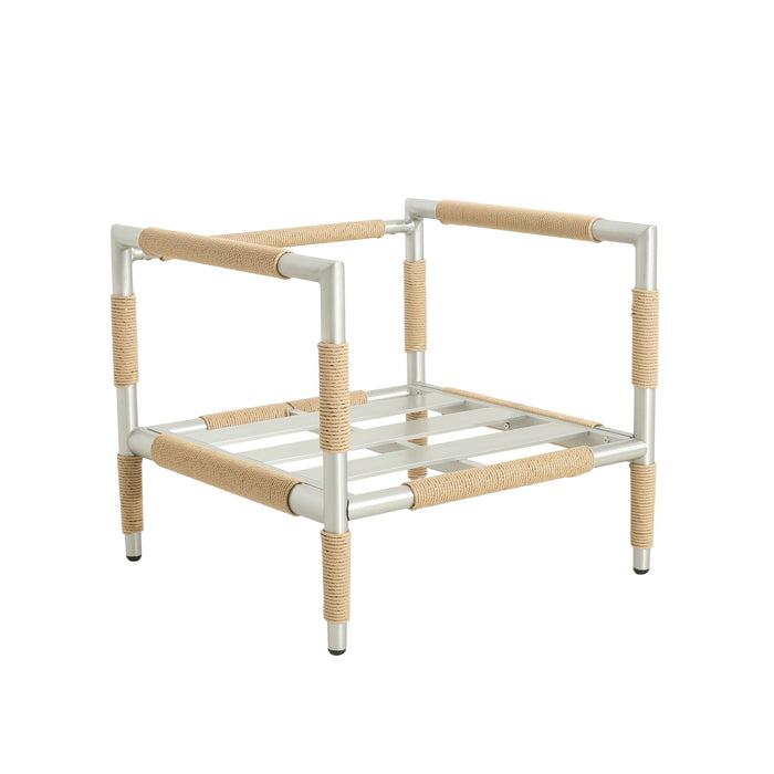 Oriana - Aluminum Outdoor Patio Armchair With Thick Cushions - Light Gray