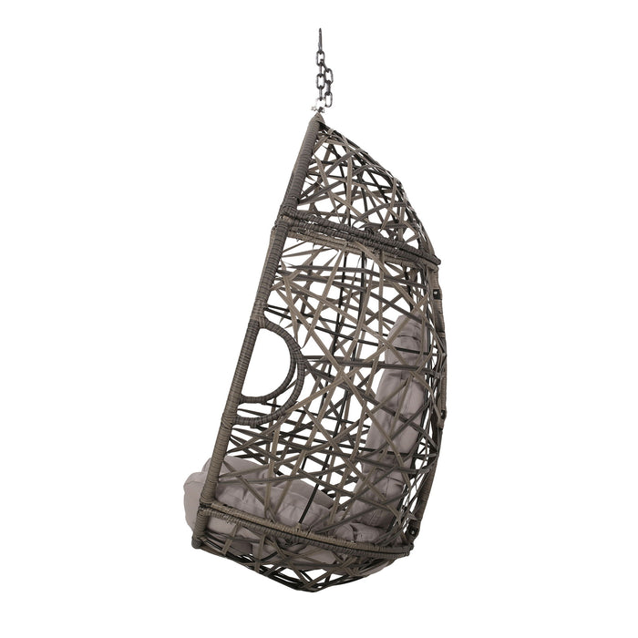 Marlin Hanging Egg Chair Basket With Teardrop Design - Gray