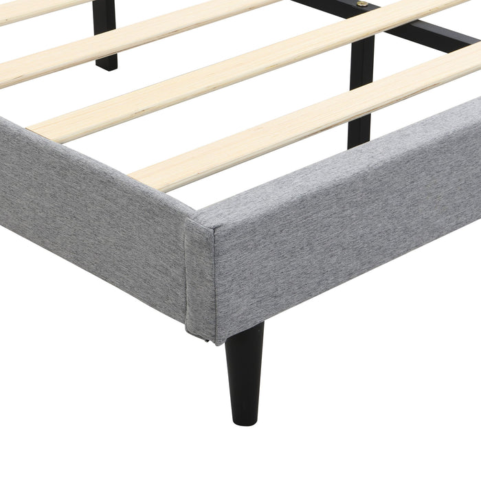 Modern Upholstered Platform Bed Frame With Button Tufted Headboard And USB Ports