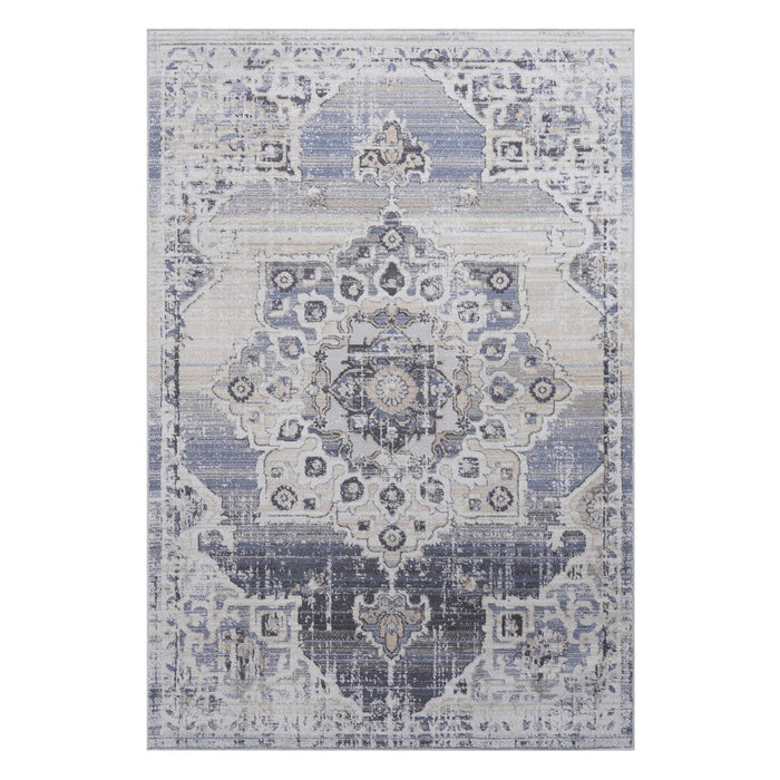 Payas - 8' X 10' Medallion Area Rug - Cream / Blue