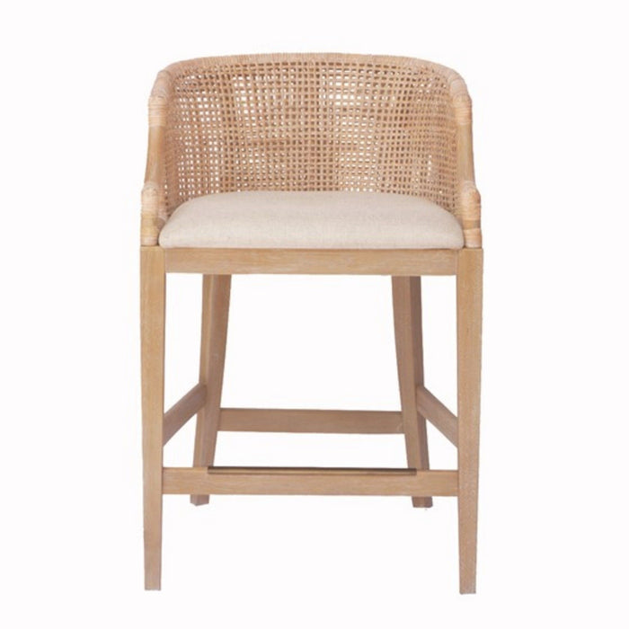 Casual Handcrafted Rattan Counter Stool