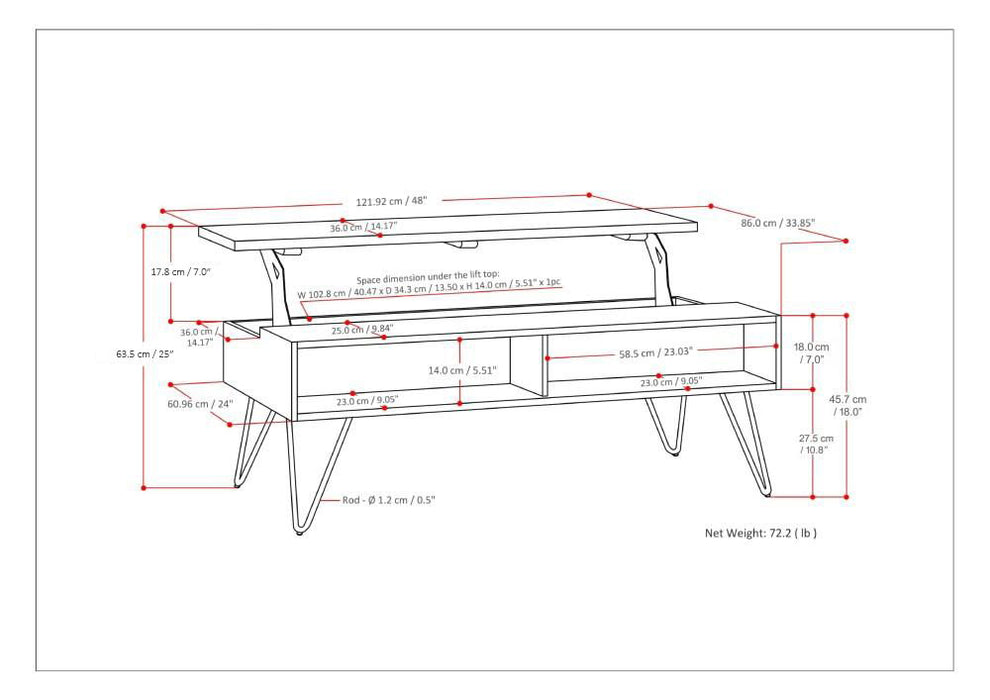 Hunter - Handcrafted Lift Top Coffee Table