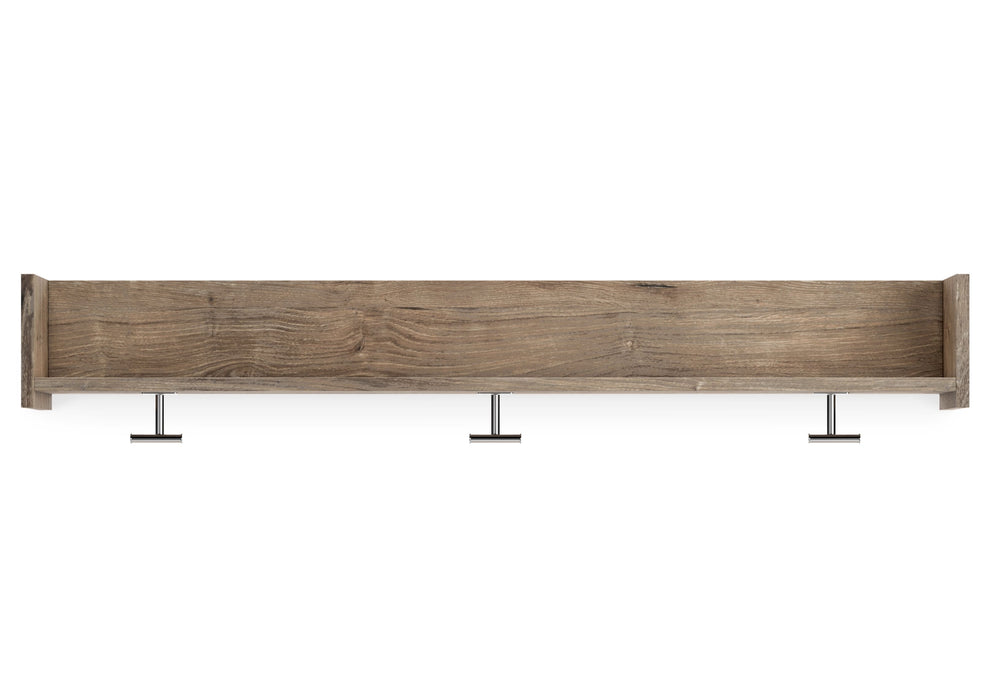 Oliah - Wall Mounted Coat Rack w/Shelf - Natural