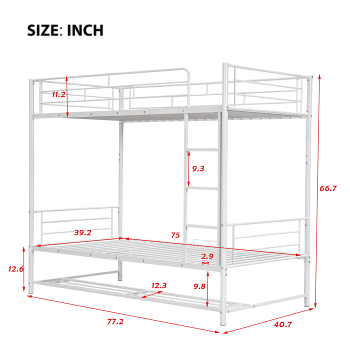Metal Bunk Bed & Shelf And Guardrails